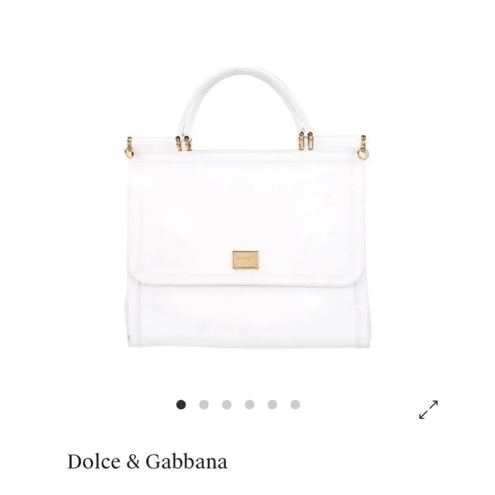 Dolce & Gabbana Sicily White PVC Top Handle Bag Gold Hardware Italy w/ Strap